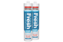 Soudal Stay Fresh Acetoxy Silicone Clear 2 x 290ml TWIN PACK