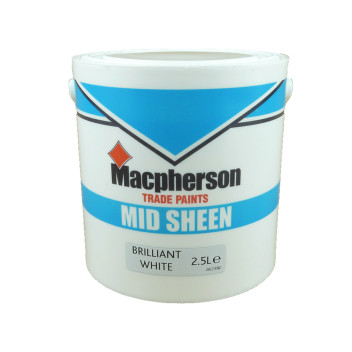 Macpherson Trade Mid Sheen Emulsion Brilliant White 2.5Ltr