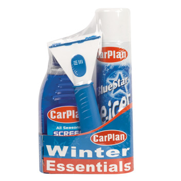 CarPlan Winter Essentials Gift Pack - Scraper, Screen Wash, De-Icer