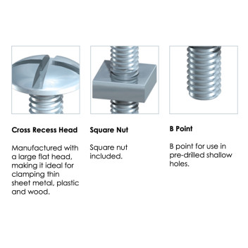 Roofing Bolts & Nuts  M6 x 25mm BZP (Bag 10)