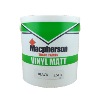 Macpherson Trade Vinyl Matt Emulsion Black 2.5Ltr