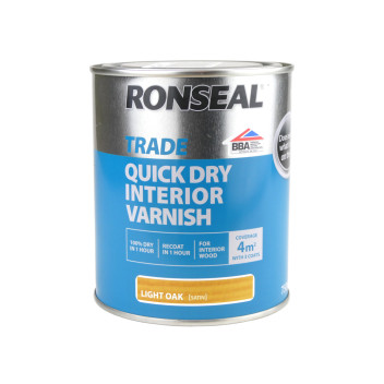 Ronseal Trade Quick Dry Interior Varnish Light Oak 750ml