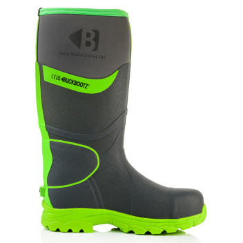 Buckler Wellington Boot BBZ8000 Grey/Hi Vis Green Size 8