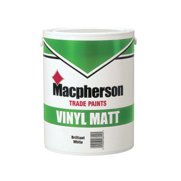 Macpherson Trade Vinyl Matt Emulsion Brilliant White 5Ltr