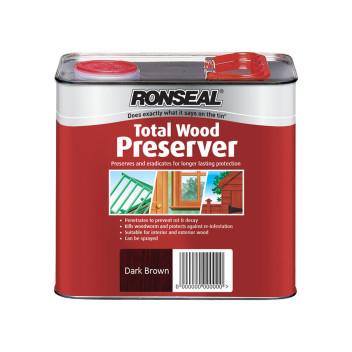 Ronseal Total Wood Preserver Dark Brown 2.5Ltr