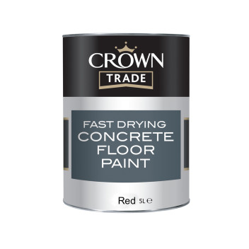 Crown Trade Concrete Floor Paint Fast Drying Red 5Ltr