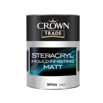 Crown Trade Steracryl Mould Inhibitor Matt Brilliant White 2.5Ltr