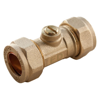 ISO Valve 15mm Slotted Brass  PF278